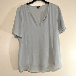 Ann Taylor Light Blue Short Sleeve Work Top